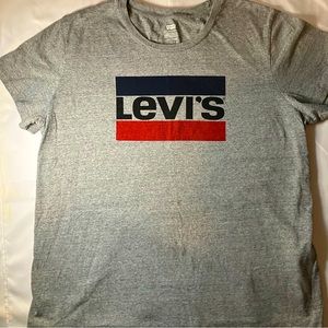 Levis Men’s Graphic Tee Shirt Size Size XXL 100% Cotton Grey Short Sleeve